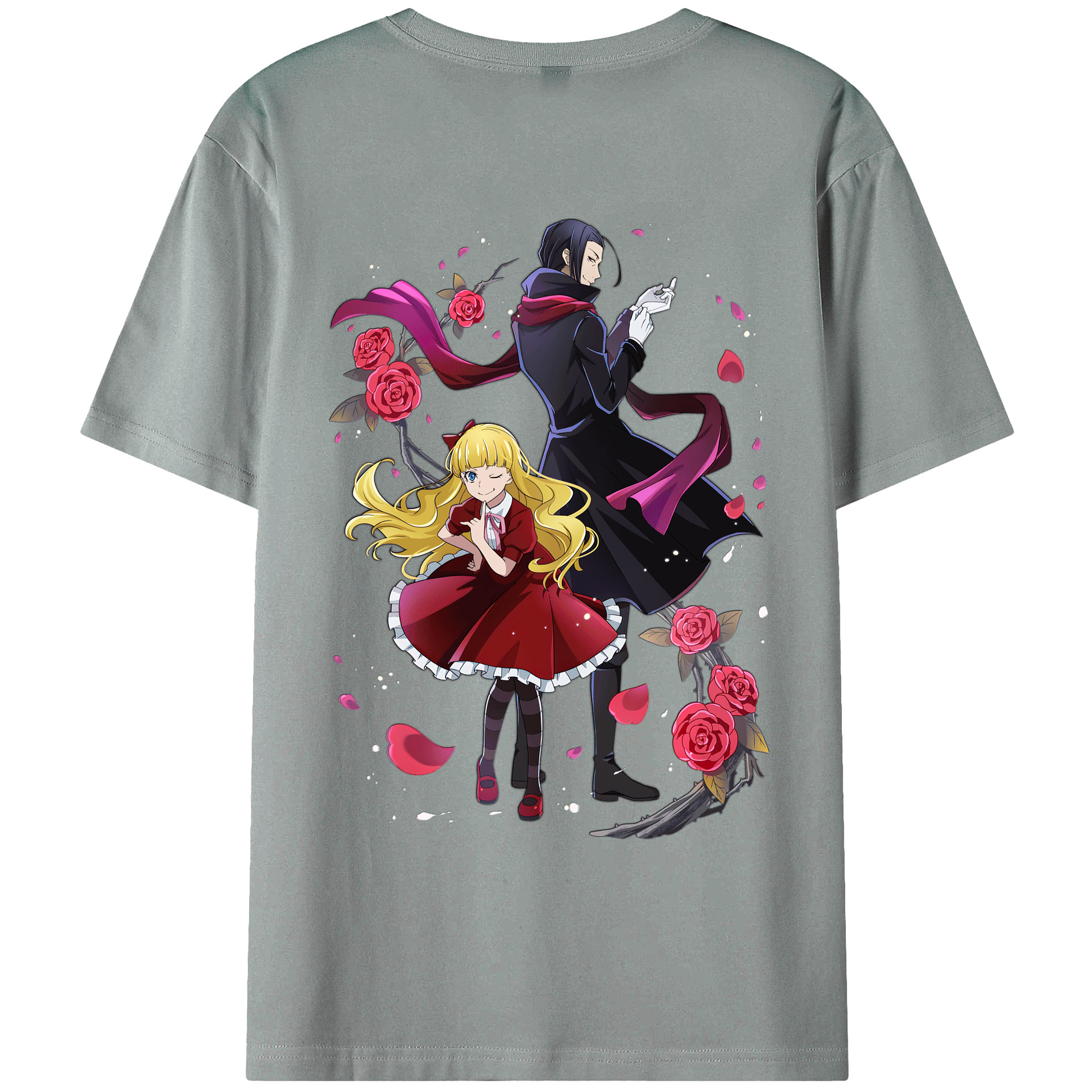 （画像用） 文豪ストレイドッグス Bungo Stray Dogs 綿100％ メンズ半袖Tシャツ（バックプリント） 通気性